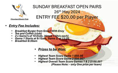Breakfast & Bowls Sunday May26th